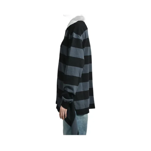 Stripe Trim Rugby Shirt / Cha