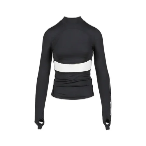 Double Layer Crop Top / Black