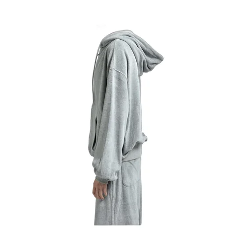 Velour Box Hoodie / Gray
