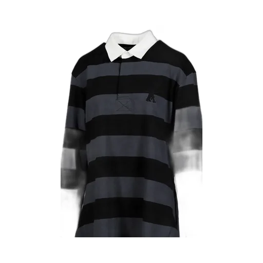 Stripe Trim Rugby Shirt / Cha