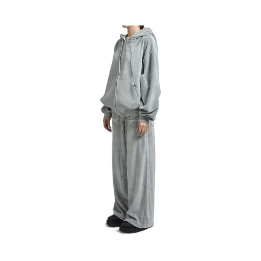 Velour Box Hoodie / Gray