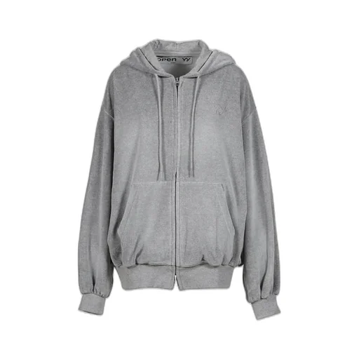 Velour Box Hoodie / Gray