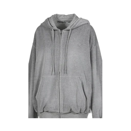Velour Box Hoodie / Gray