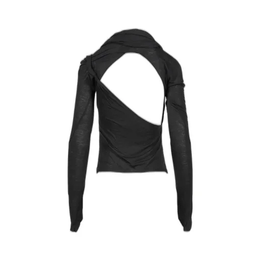 Tied Long Sleeve Top / Black