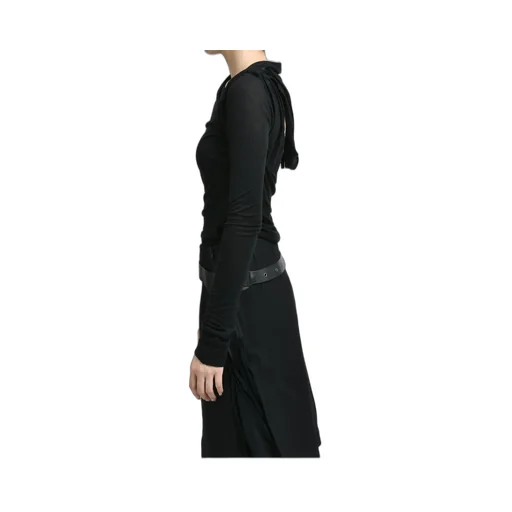 Tied Long Sleeve Top / Black
