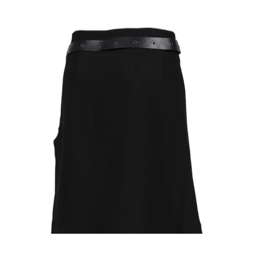 Graphic Wrap Skirt W/ Garter Belt / Blk