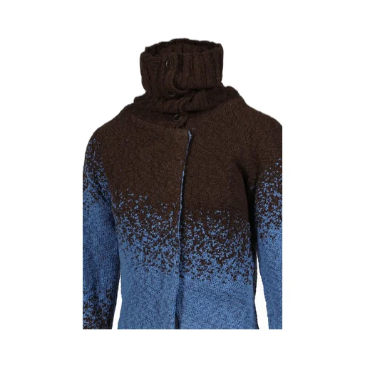 Flow Jaquard Short Cardigan / Blu