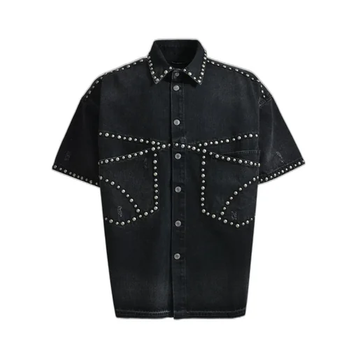 Suicide Studs Denim Shirt / Blk