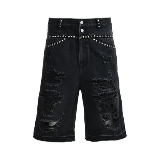Suicide Studs Denim Shorts / Blk