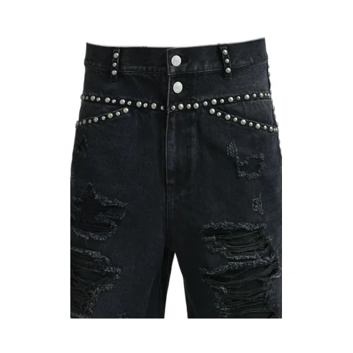 Suicide Studs Denim Shorts / Blk