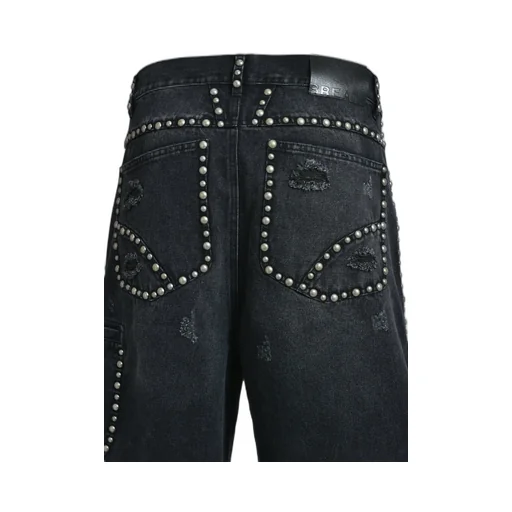 Suicide Studs Denim Shorts / Blk
