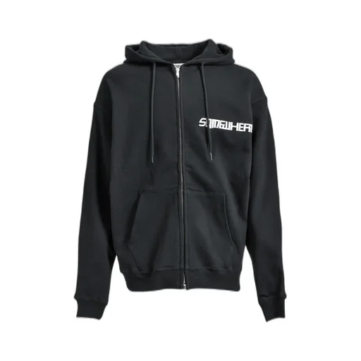 Somewhere' Zip Hoodie / Black