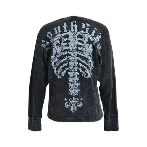 Natural Born Waffle Ls Tee / Blk
