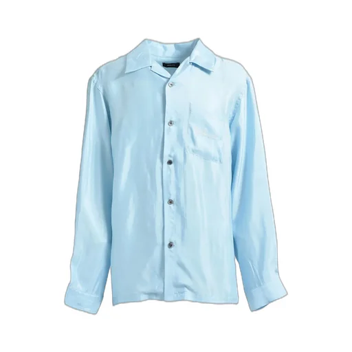 Script Logo Satin Shirt / Ice