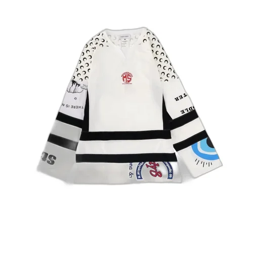 Marine Serre Upcycled Graphic Jersey Ls Hockey T-Shirt