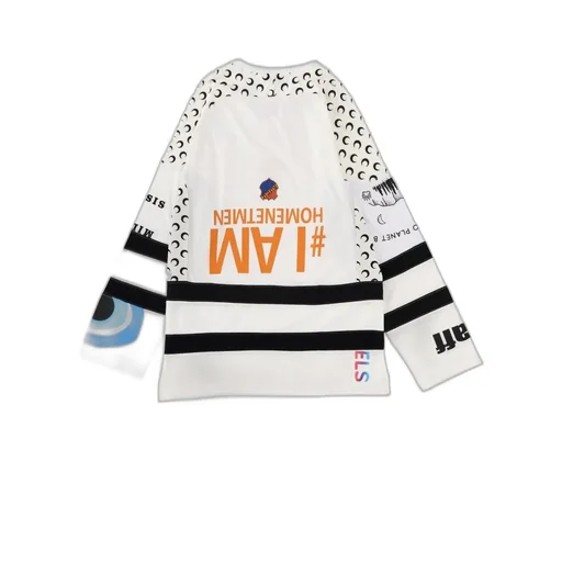 Marine Serre Upcycled Graphic Jersey Ls Hockey T-Shirt