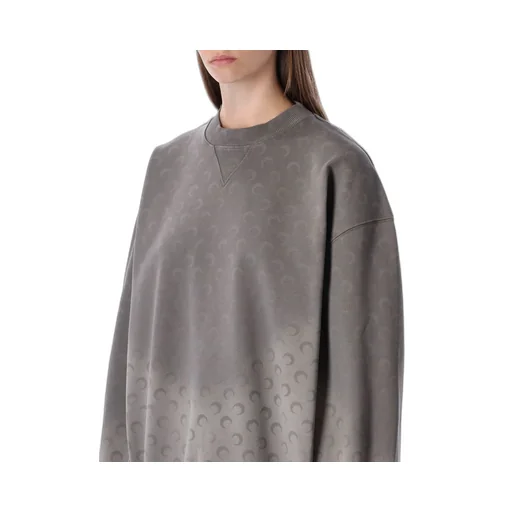 Marine Serre Crescent Moon Printed Long-Sleeved Sweatshirt