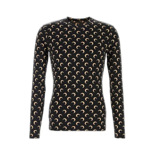 Marine Serre Moon Printed Jersey Crewneck Top
