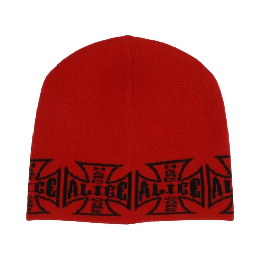 Jacuard Chopper Beanie / Red