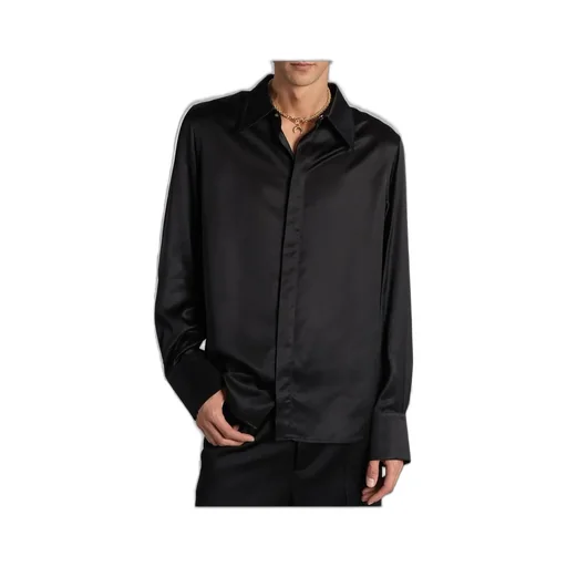 Marine Serre Logo Label Satin Shirt