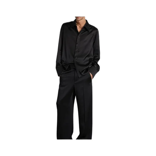 Marine Serre Logo Label Satin Shirt
