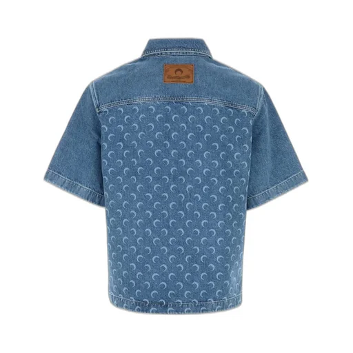 Marine Serre Moon Laser Wash Denim Ss Shirt