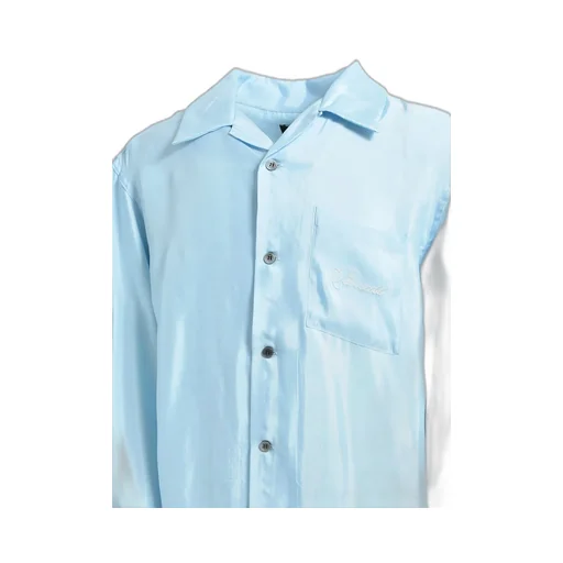 Script Logo Satin Shirt / Ice