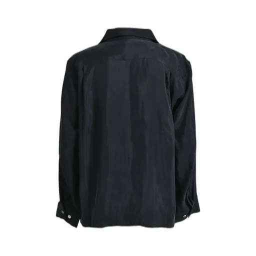 Script Logo Satin Shirt / Black