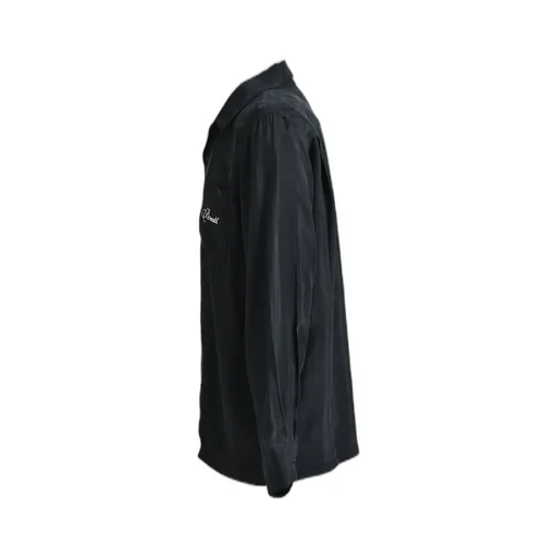 Script Logo Satin Shirt / Black