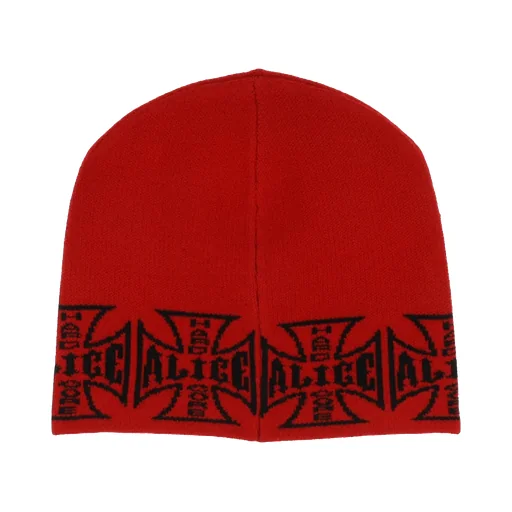 Jacuard Chopper Beanie / Red