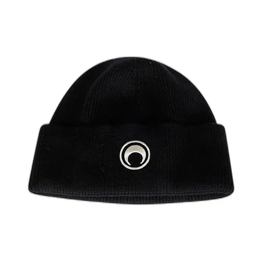 Marine Serre Logo Embroidered Knit Beanie