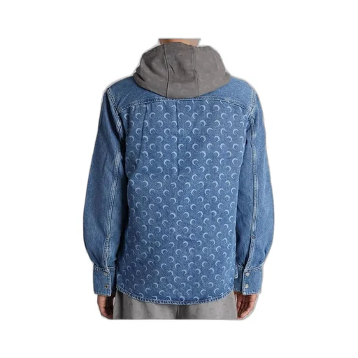Marine Serre Moon Laser Blue Wash Denim Ls Shirt