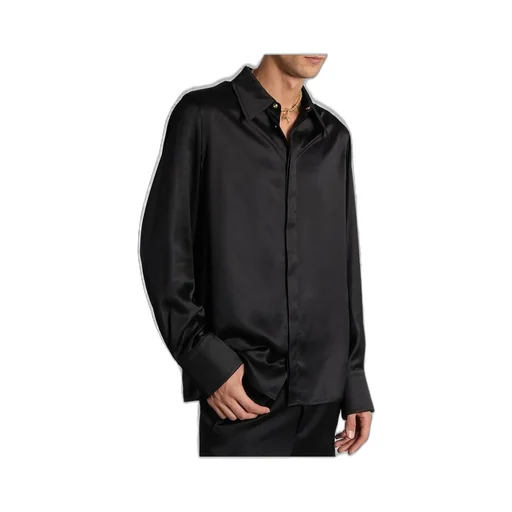 Marine Serre Logo Label Satin Shirt