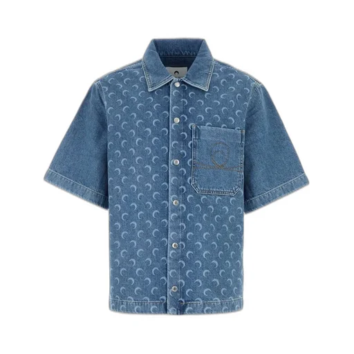 Marine Serre Moon Laser Wash Denim Ss Shirt