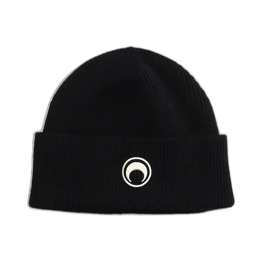 Marine Serre Crescent Moon Ribbed Knit Beanie