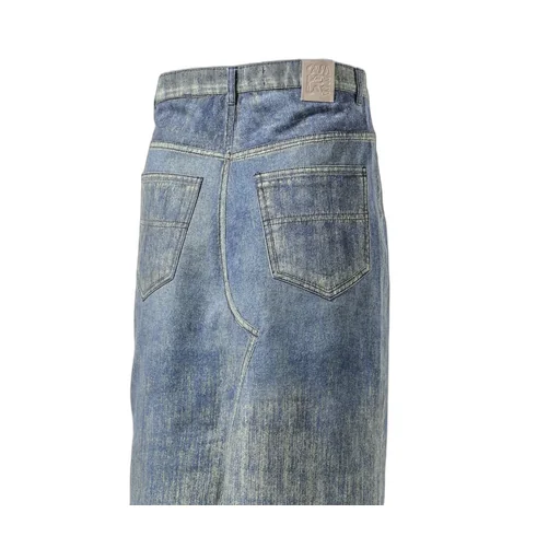 Paint Denim Skirt / Samdu Blue