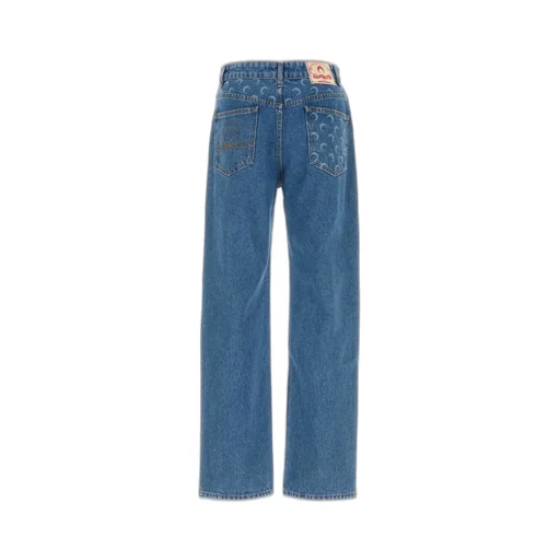 Marine Serre Crescent Moon Printed Loose Fit Jeans