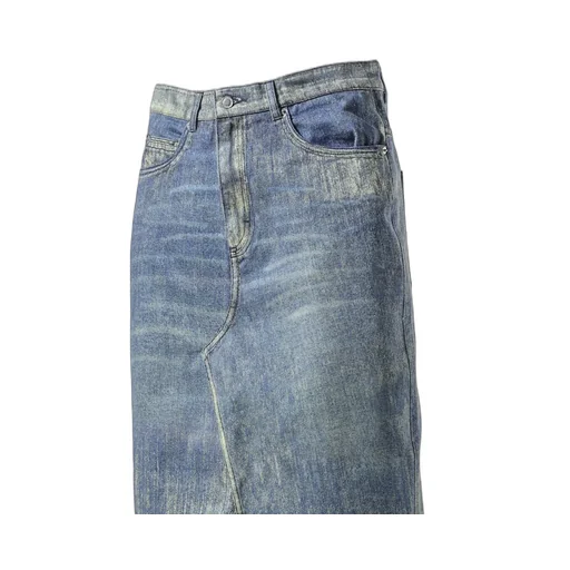 Paint Denim Skirt / Samdu Blue