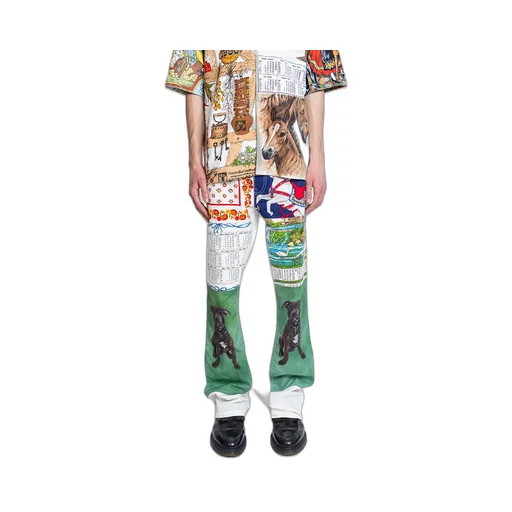 Marine Serre Household Calendar Straight Leg Pants