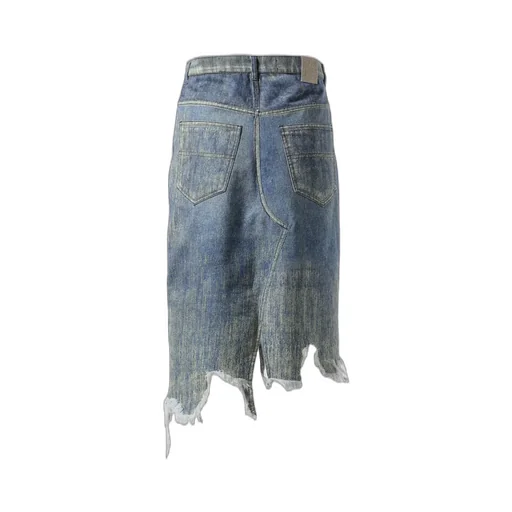 Paint Denim Skirt / Samdu Blue