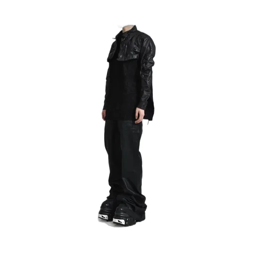 Coated Denim Blouson / Black