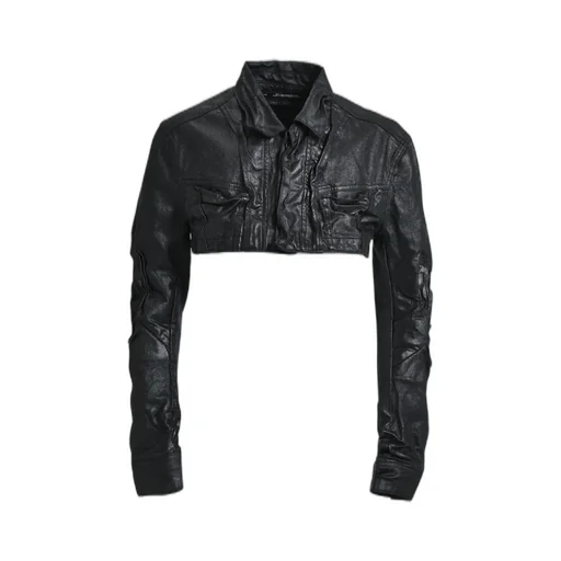Coated Denim Blouson / Black