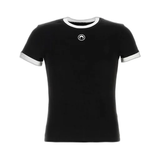Marine Serre Logo Detailed Crewneck T-Shirt