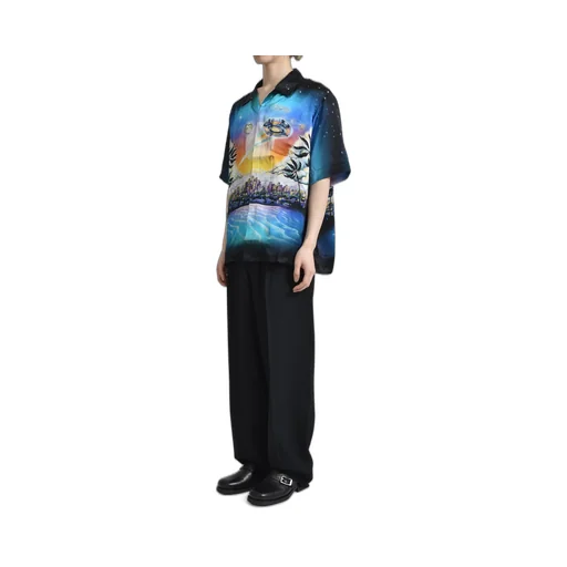 Short Sleeve Cuban Collar Shirt / Blk