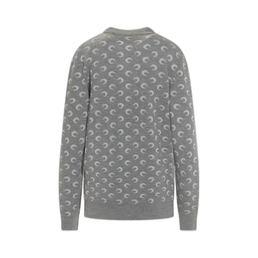Marine Serre Moon Jacquard Crewneck Knitted Jumper