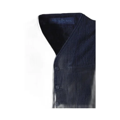 New Sashiko Light 3Piece Katsu Vest / Blu