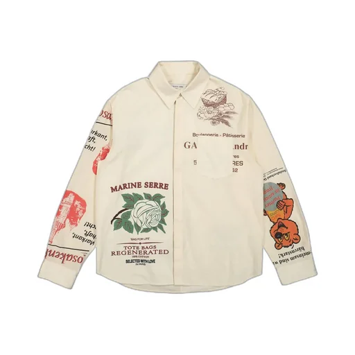 Marine Serre Mix-Printed Poplin Shirt