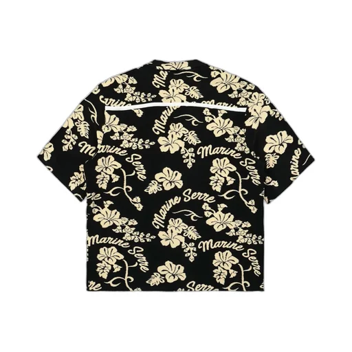 Marine Serre Short Sleeved Jacquard Towels Bowling Shirt
