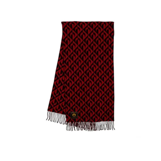 Marine Serre Logo Patch Fringed Scarf