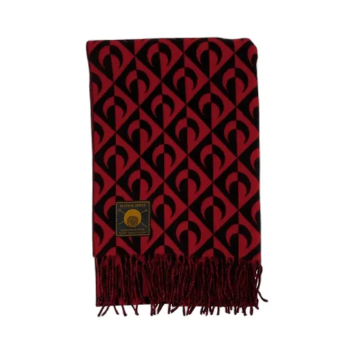 Marine Serre Logo Patch Fringed Scarf
